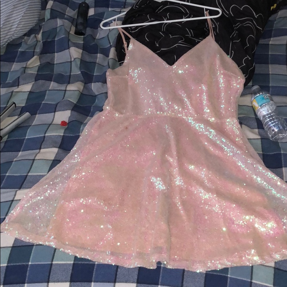 baby pink sequins dress from Charlotte Russe